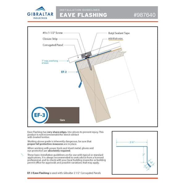 Gibraltar Building Products 10 ft. 29-Gauge Galvalume EF3 Gibraltar Building Products 10 ft. 29-Gauge Galvalume EF3