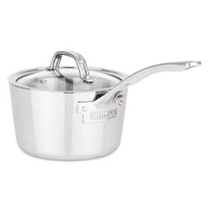 3-Ply Contemporary 2.4 qt. Stainless Steel Saucepan with Lid