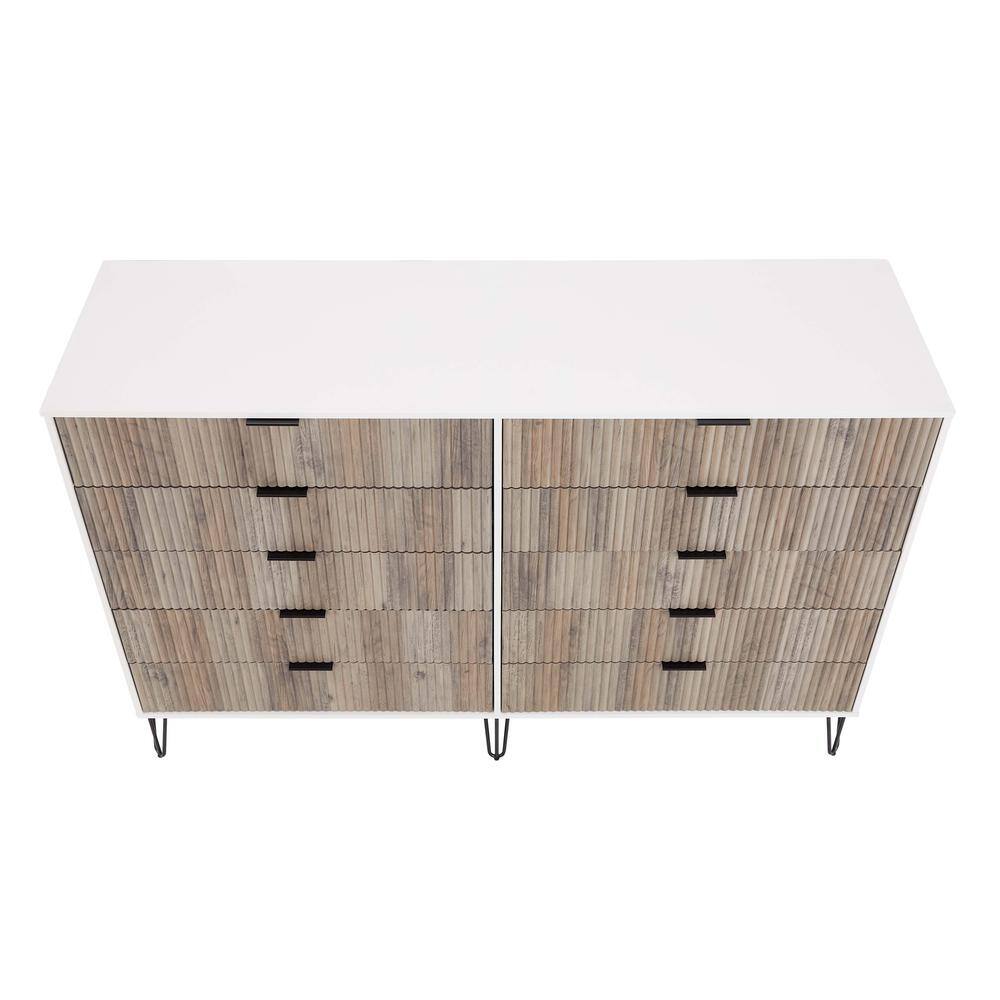 White and Grey Double Dresser with Soft Close Drawers
