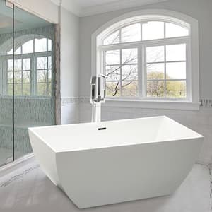 Montpellier 59 in. L x 30 in. W Acrylic Flatbottom Freestanding Bathtub in White/Matte Black