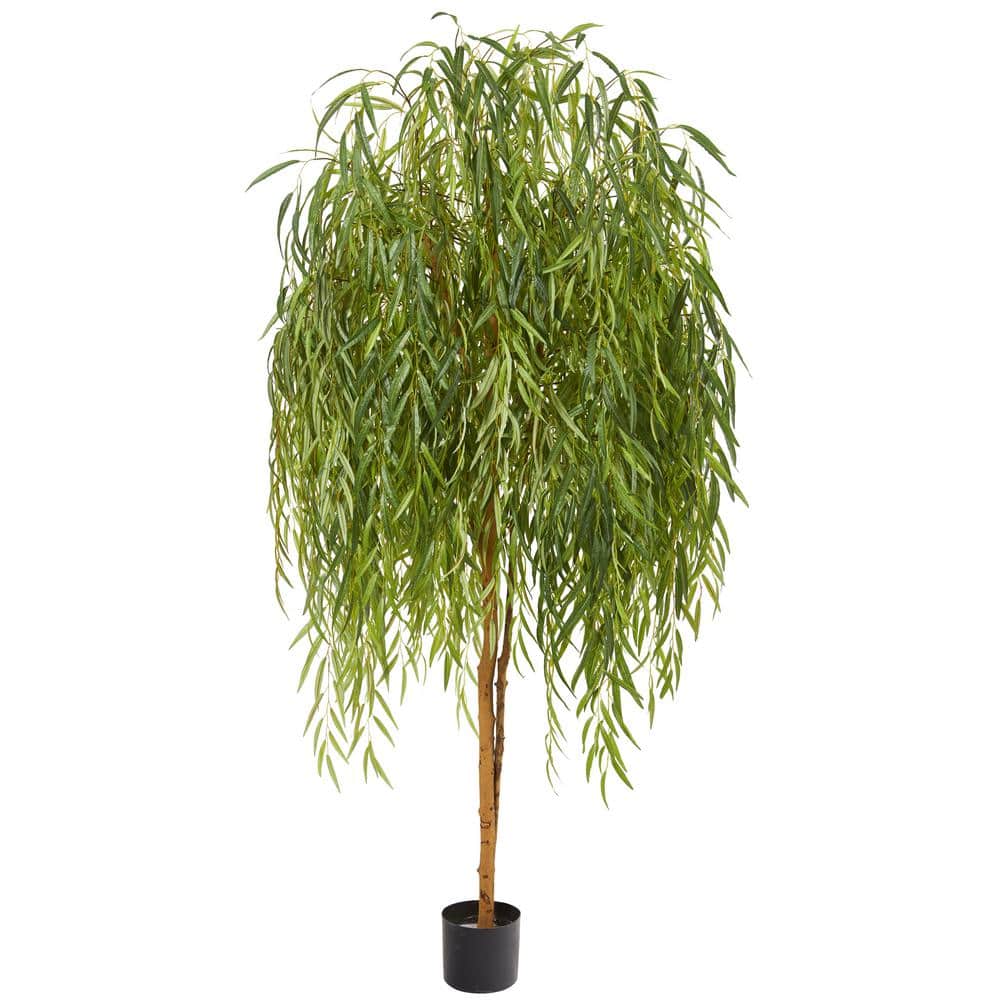 Artificial Weeping Willow with 8 Branches for DIY Home Garden Décor Green 