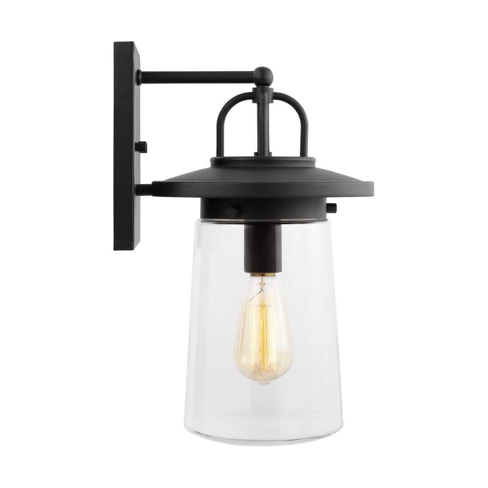 Tybee Black Bronze Outdoor Lantern with Clear Glass Shade