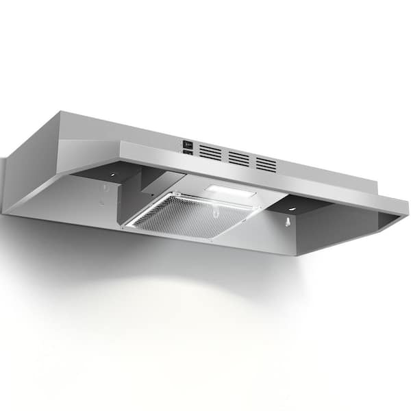 36 in. 280 CFM Under Cabinet Range Hood Stainless Steel Vent Hood with Rocker Button Control, 2-Speeds Fan, LED Light