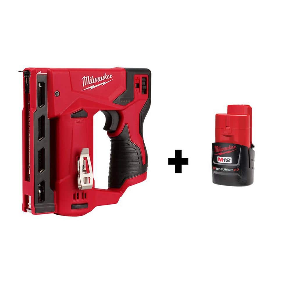Milwaukee M12 12-Volt Lithium-Ion Cordless 3/8 in. Crown Stapler with M12  2.0Ah Battery 2447-20-48-11-2420 The Home Depot