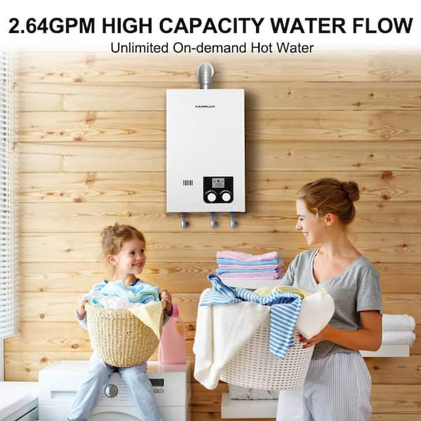 Camplux Enjoy Outdoor Life Camplux 10L 2.64 GPM Residential High Capacity Color Screen Liquid Propane GAS Tankless Water Heater