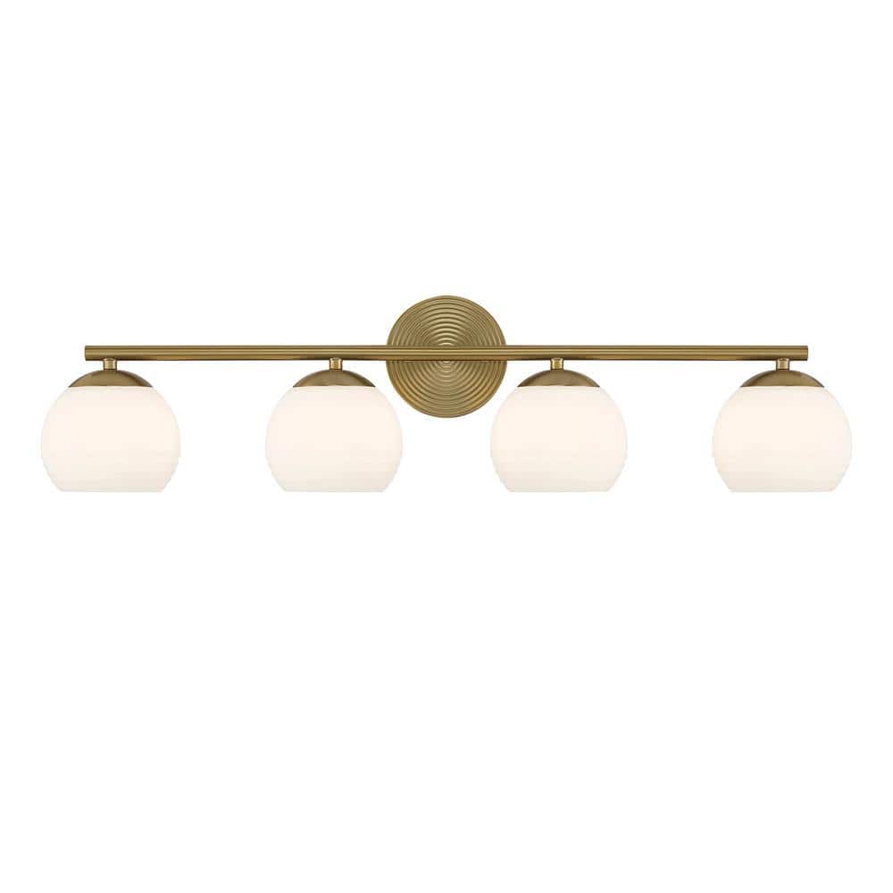 Moon Breeze 32.5" Brushed Gold 4-Light Vanity Fixture