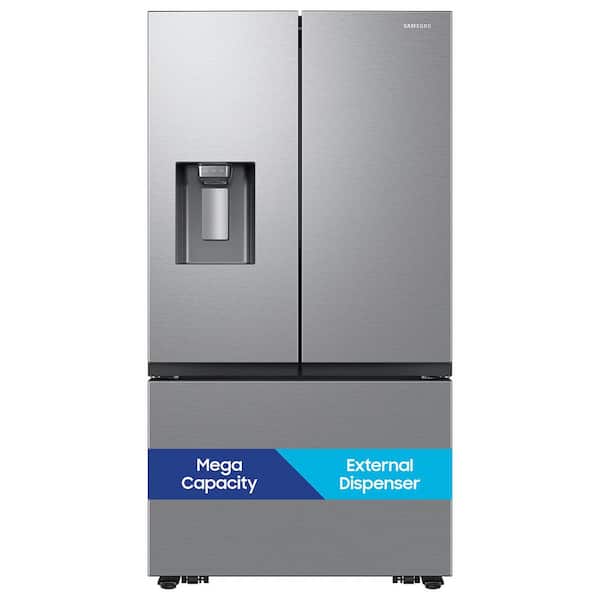 26 cu. ft. Counter Depth 3-Door French Door Refrigerator in Stainless Steel with External Water and Ice Dispenser
