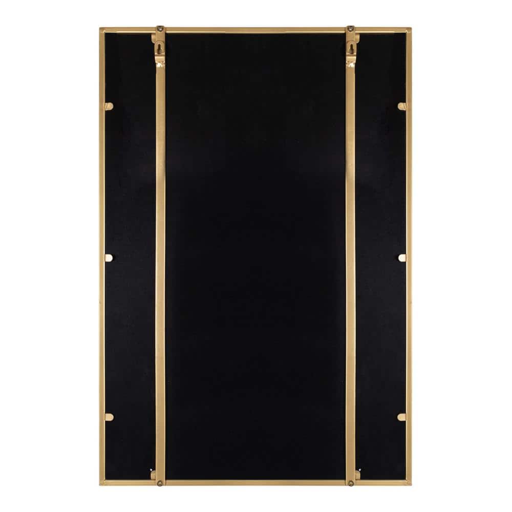 Modern Rectangular Gold Mirror with Shelf - 24x34.7 Inches