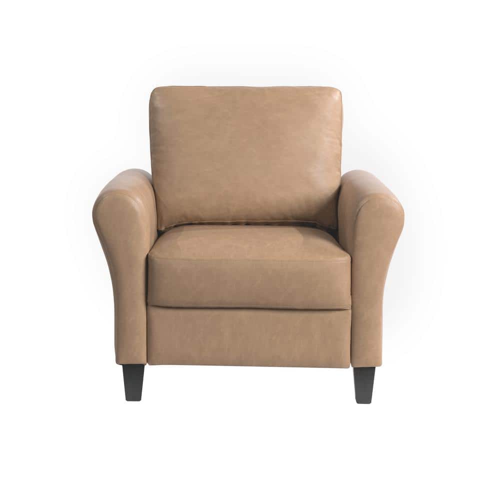 Brown Faux Leather Lawson Accent Chair with Tapered Legs