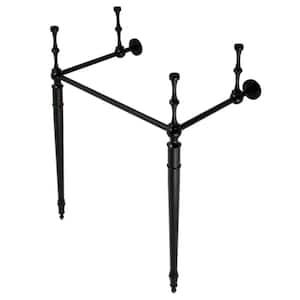 Edwardian Brass Console Sink Leg in Matte Black