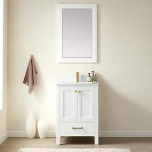 Shannon 24 in. W x 22 in. D 33.9 in. H Bath Vanity in White with White Composite Stone Top