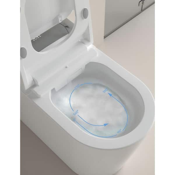 Smart Bidet Toilet with Remote Control and Deodorizing Almond Seat - 1.28 GPF, White
