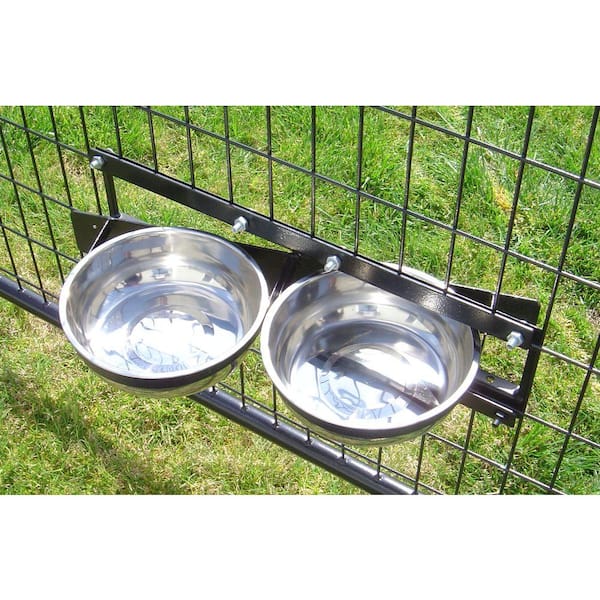 Dog feeder wall mount bowl holder powder coated steel for small