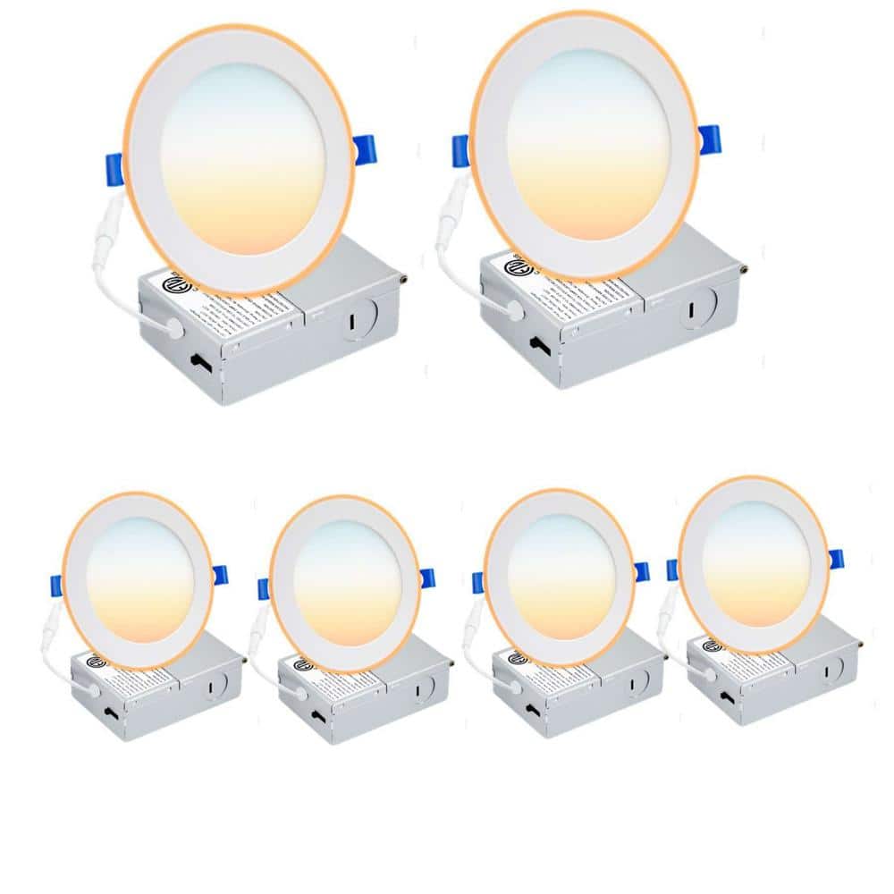 6 in. Night Light 60-Watt Equivalent Ultra Thin LED Recessed Ceiling Lights Night Ligh, ETL Listed 1050 Lumens (6-Pack) price history on PriceWatchPro