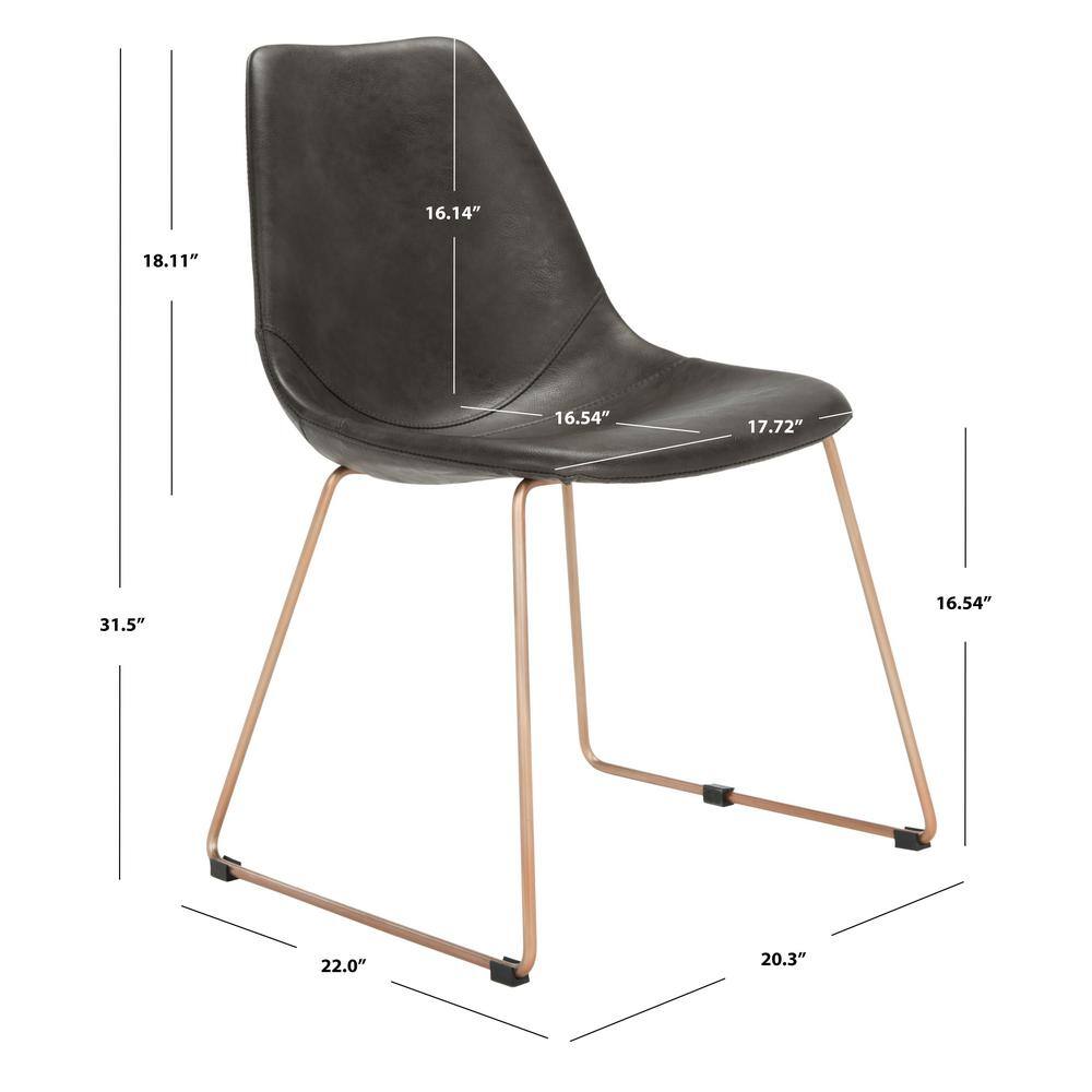 Dorian Grey and Copper Leather Dining Chair Set