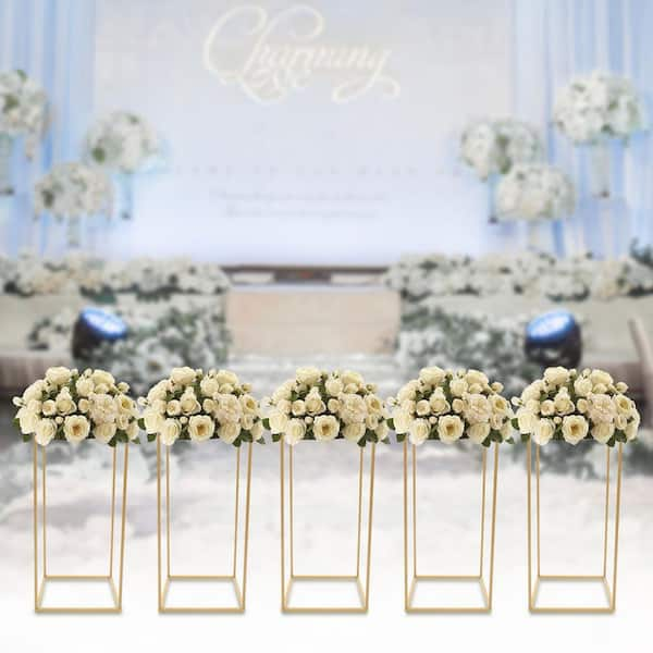 YIYIBYUS 3 Different Size Wedding Flower Stands Gold Metal Column Stand  Round Flower Display Stand OT-ZJGJ-4903-1 - The Home Depot