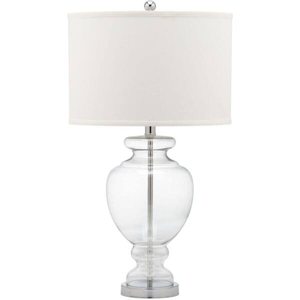Safavieh Glass 28 In Clear Vase Table Lamp With Off White Shade Set Of 2 Lit4052b Set2 The Home Depot Safavieh Glass 28 In Clear Vase Table, Glass Vase Table Lamp