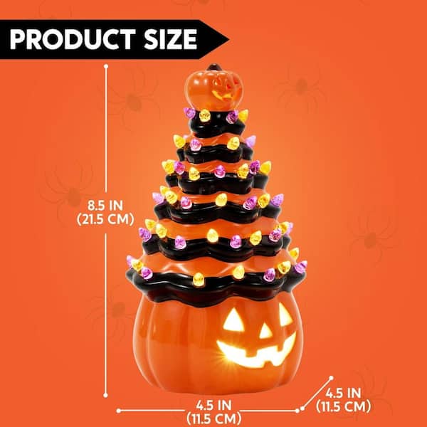 Joyfy 8.5 in Orange Pumpkin Ceramic Tree 18800 - The Home Depot