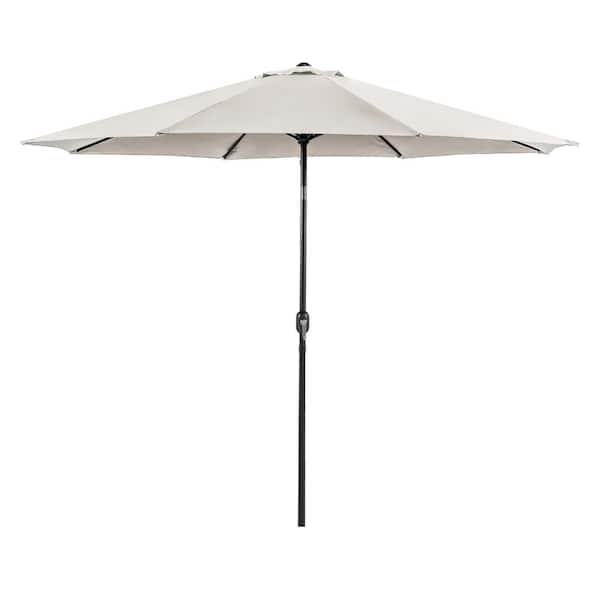 Furniture of America Gadsby 11 ft. Steel Market Tilt Patio Umbrella in Beige With Carrying Bag