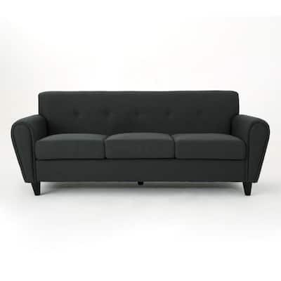 78.5 in. Dark Gray Polyester 3-Seater Lawson Sofa with Round Arms