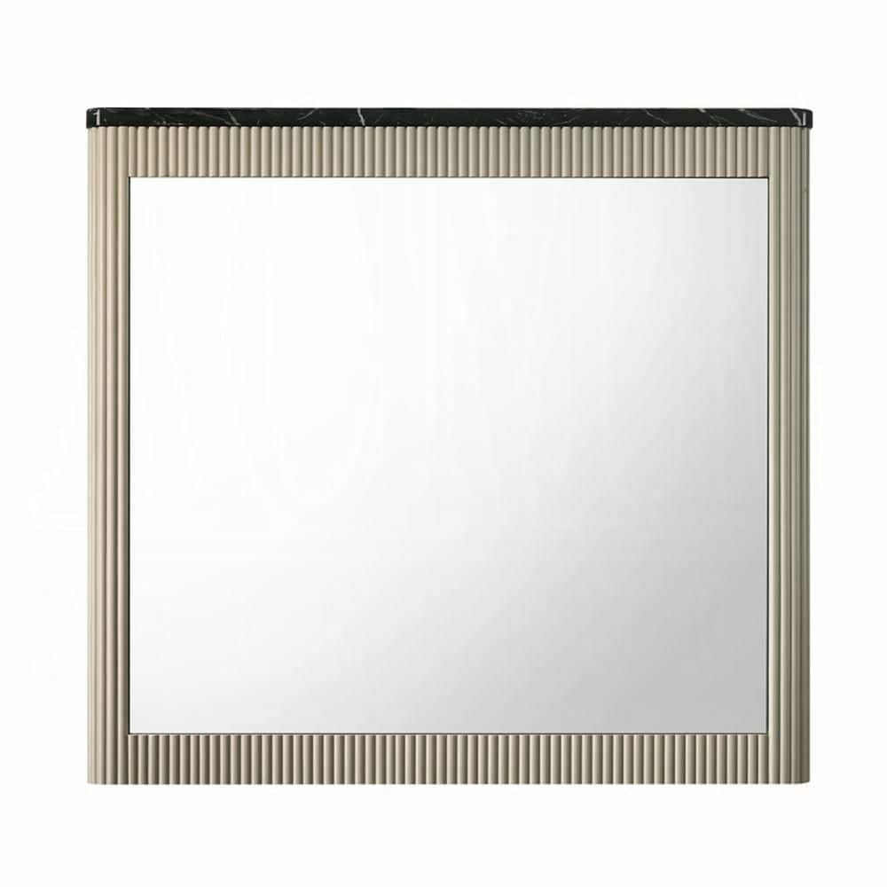 Trex Beige and Black 40 in. W x 37 in. H Modern Rectangle Wood Framed Dresser Mirror price history on PriceWatchPro