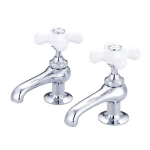 8 in. Widespread 2-Handle Basin Cocks Bathroom Faucet in Triple Plated Chrome