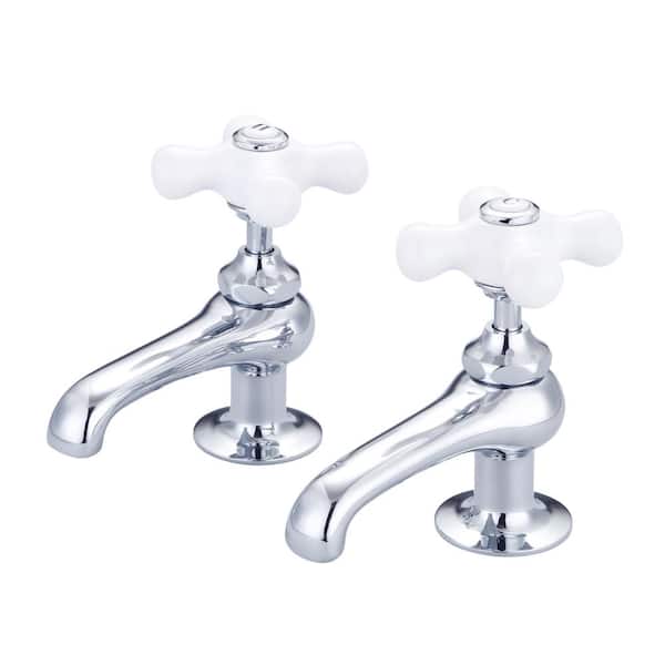 Water Creation 8 in. Widespread 2-Handle Basin Cocks Bathroom Faucet in Triple Plated Chrome