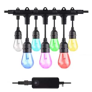 Outdoor/Indoor 36 ft. Plug-in S14 LED Smart String Light Kit with 18 Shatter Resistant Color Changing Bulbs 18 (2-Pack)