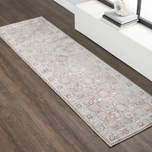 Reynell Brown 2 ft. x 7 ft. Floral Area Rug
