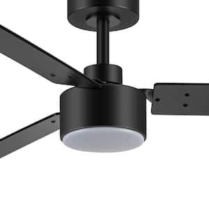 Tyrone 48 in. Integrated LED Indoor Black Ceiling Fan with Light and Remote Control Included