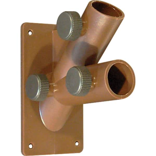 Prime-Line 1 in. Two Position Brown Plastic Flagpole Bracket