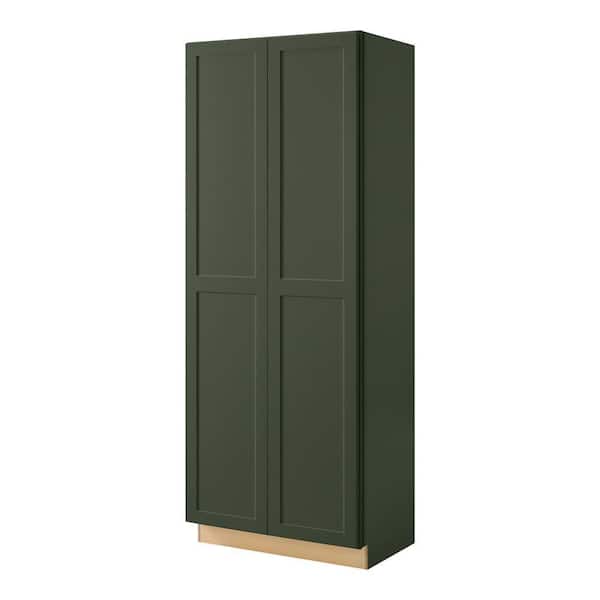 Avondale 36 in. W x 96 in. H x 24 in. D Ready To Assemble Plywood Shaker Wide Pantry Cabinet in Fern Green