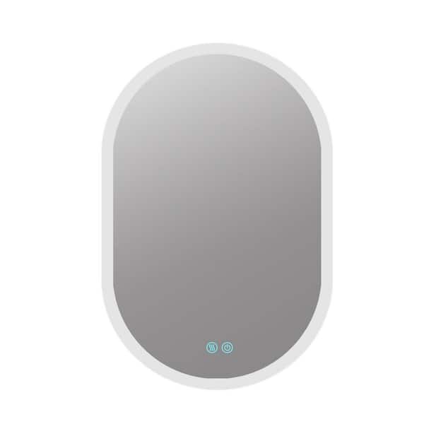 Tatahance 24 in. W x 40 in. H Oval Frameless LED Lighted Wall Bathroom Vanity Mirror with Touch Control