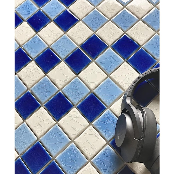 Sparkly Sea Waves Mixed Squares Glass Pool Tile  Glass pool tile, Pool  tile, Glass mosaic tiles