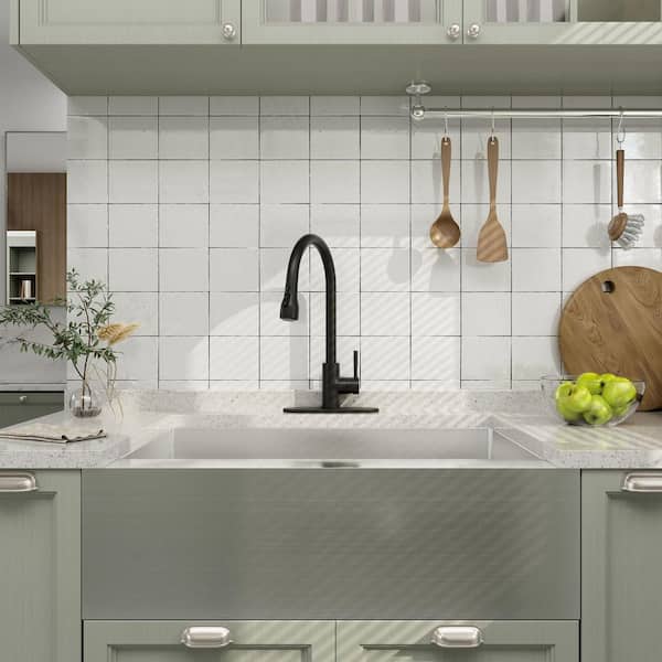 33 in. Farmhouse Single Bowl Stainless Steel Workstation Kitchen Sink with Faucet and Accessories