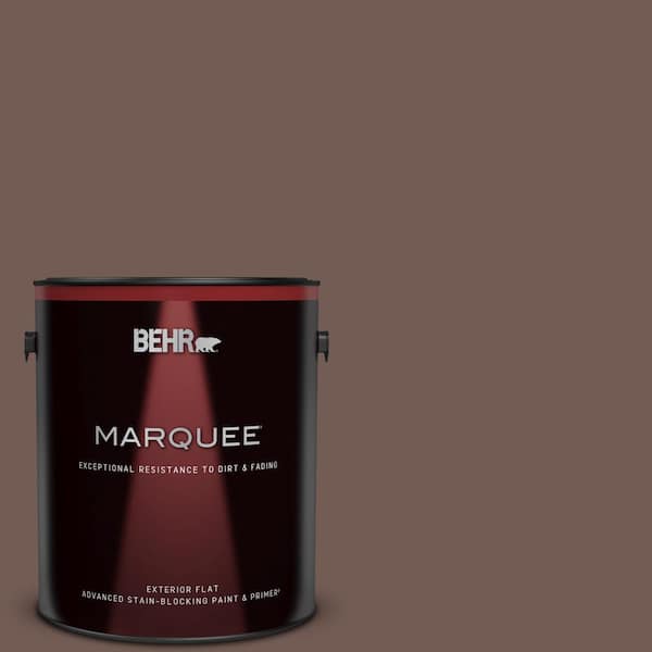 BEHR MARQUEE 1 gal. #220F-7 Yorkshire Brown Flat Exterior Paint & Primer