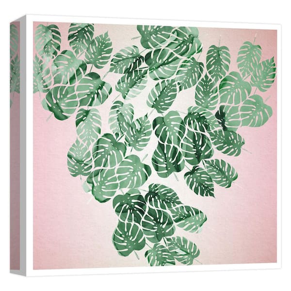 PTM Images ''Tropical Leaves II'' Canvas Abstract Wall Art 15 in. x 15 in.