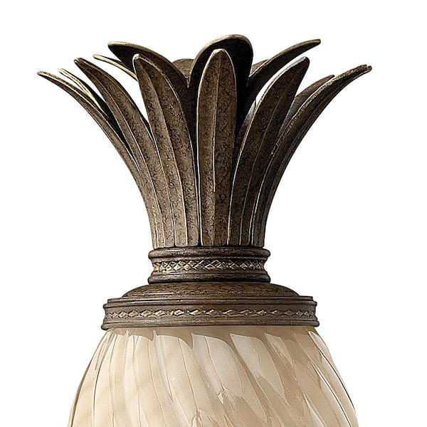 HINKLEY - Plantation 1-Light Bronze Aluminum Hardwired Outdoor Weather Resistant Post Light with No Bulbs Included