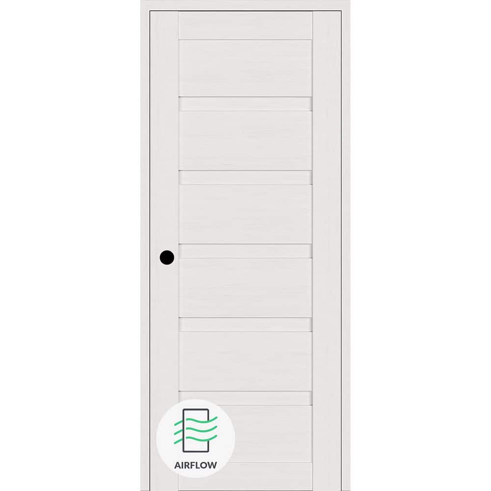 Louver N DIY-Friendly 18 in. х 80 in. Right-Hand Bianco Noble Solid Composite Core Wood Single Prehung Interior Door price history on PriceWatchPro