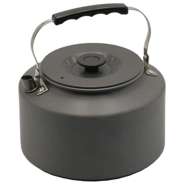 9-Cup Aluminum Stovetop Tea Kettle, 2.3 qt. Camping Kettle with Anti-Scald Handle & Carry Bag for Outdoor Hiking Picnic