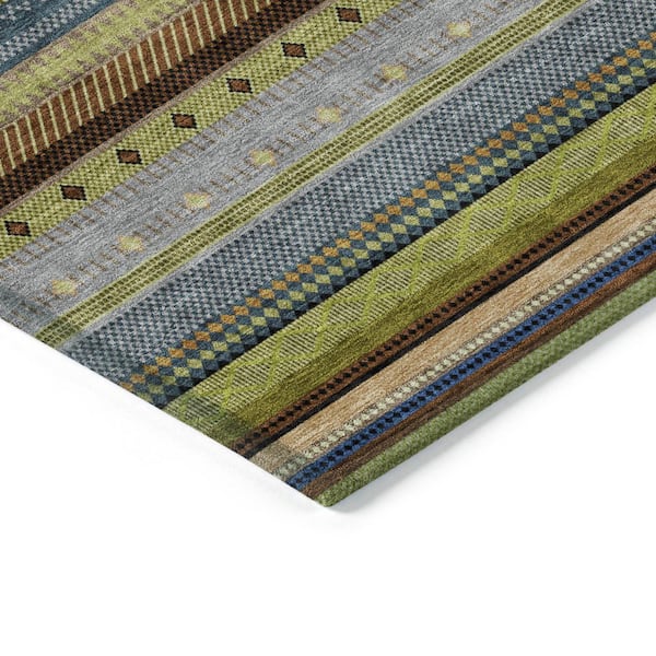 Chantille Machine Washable Indoor/Outdoor Abstract ACN2218 Olive 10 ft. x 14 ft. Area Rug