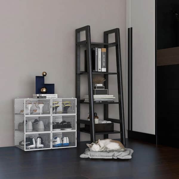 Afoxsos 12-Pair Transparent Stackable Clear Plastic Shoe Storage