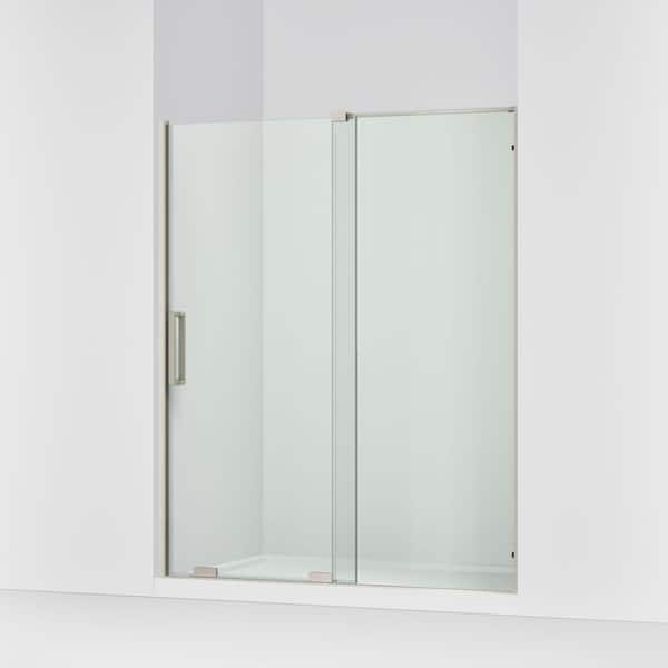 Echelon 56-60 in. W x 72 in in. H Sliding Frameless Shower Door in Anodized Brushed Nickel With 5/16 in. Thick Glass