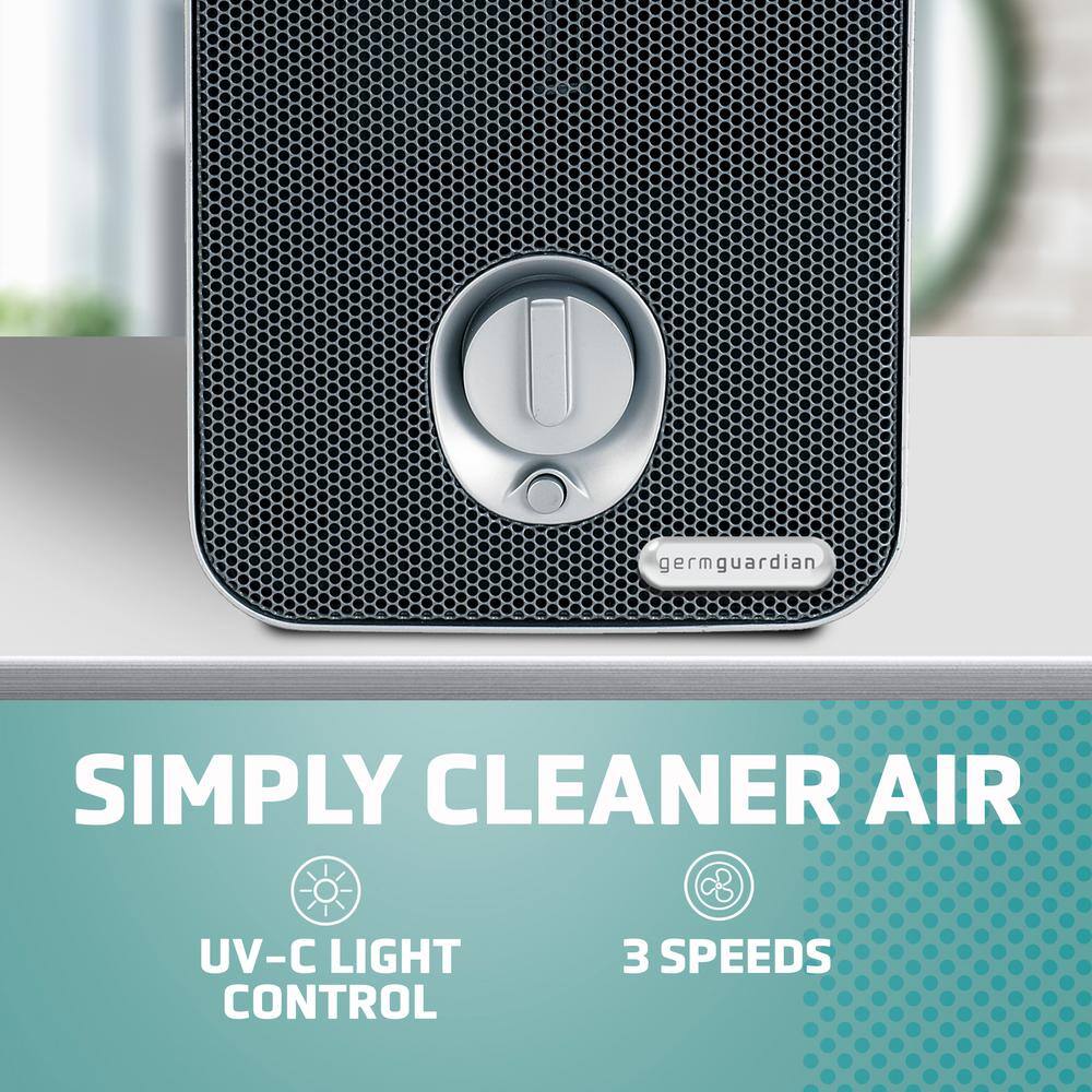 Gray Tabletop HEPA Air Purifier with Odor Absorbing Filter