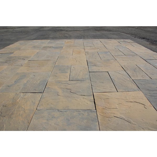 Patio-on-a-Pallet 18 in. x 18 in. Concrete Tan Variegated Traditional Yorkstone Paver (Pallet of 32-Pieces) Patio-on-a-Pallet 18 in. x 18 in. Concrete Tan Variegated Traditional Yorkstone Paver (Pallet of 32-Pieces)