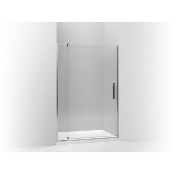 KOHLER Revel 43- 48 in. x 74 in. H Frameless Pivot Shower Door in Bright Polished Silver