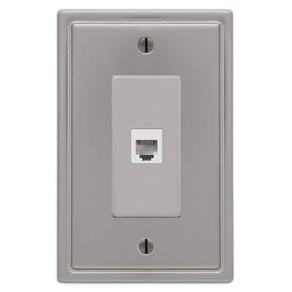 AMERELLE Moderne 1 Gang Phone Steel Wall Plate - Brushed Nickel