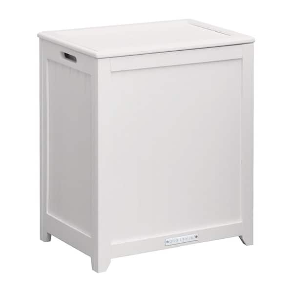 Oceanstar White Wainscot Style Rectangular Laundry Hamper
