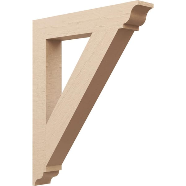 Ekena Millwork 5.5 in. x 44 in. x 36 in. Traditional Traditional Rough Cedar Woodgrain Timberthane Polyurethane Bracket, Primed Tan