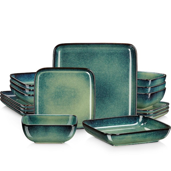 vancasso Stern 16-Piece Green Stoneware Dinnerware Set (Service